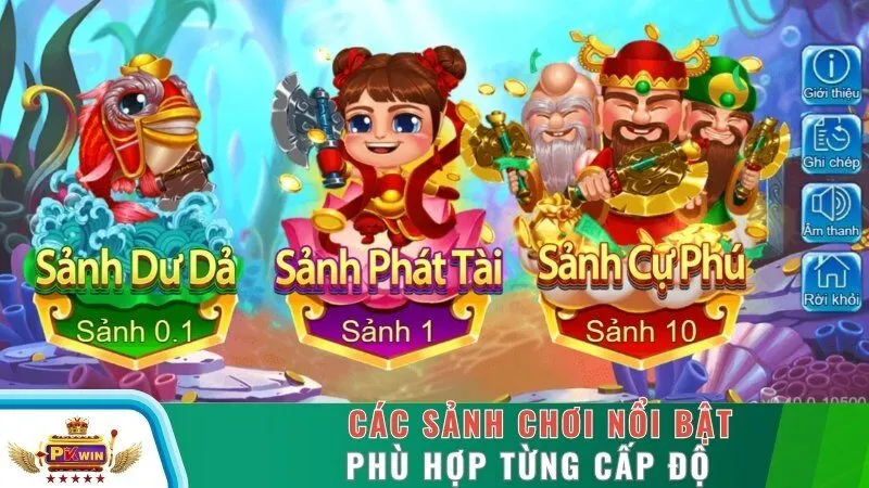 Các sảnh chơi nổi bật phù hợp từng cấp độ