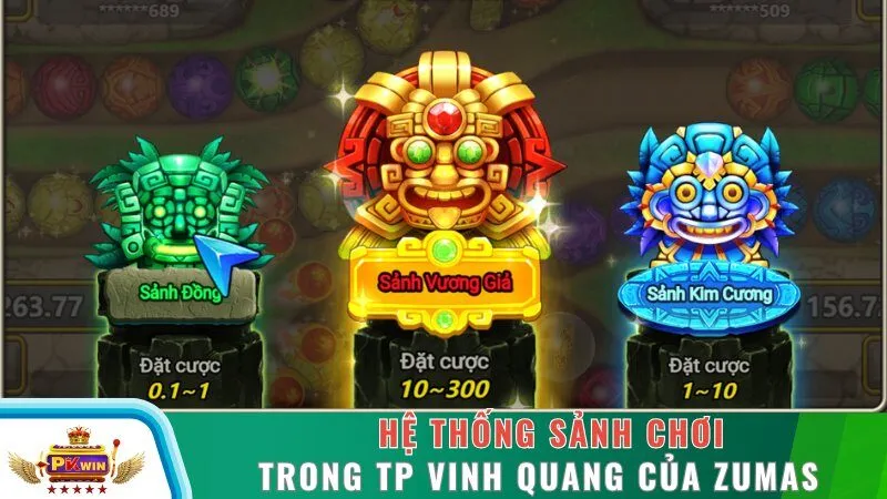 Hệ thống sảnh chơi trong tp vinh quang của Zumas